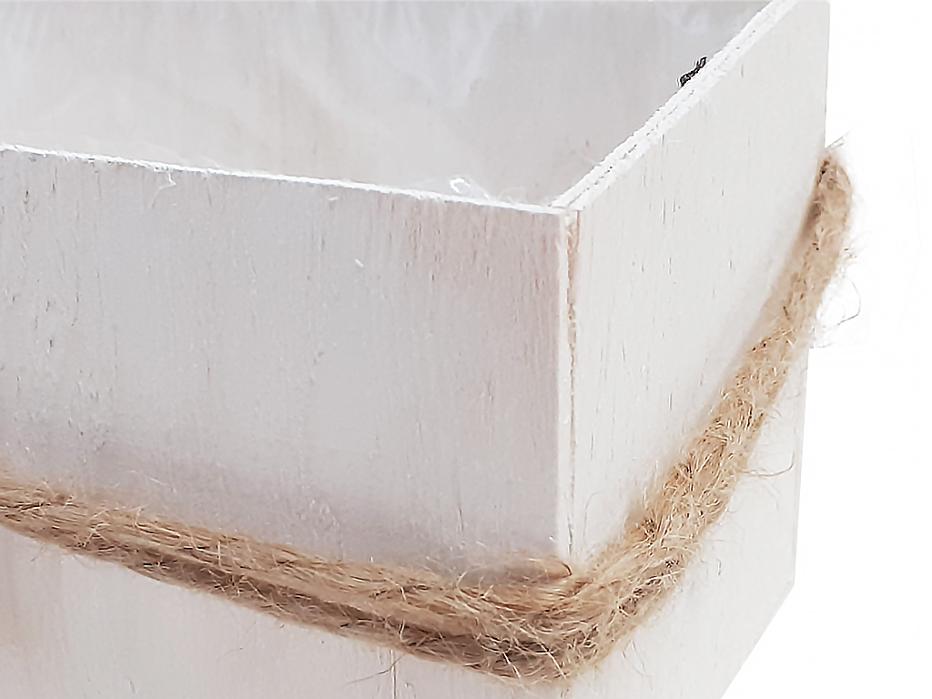 Truhlík dýhový 22 x 11 cm obdélník bílý