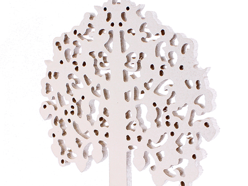 Strom dřevo 30 cm bílý