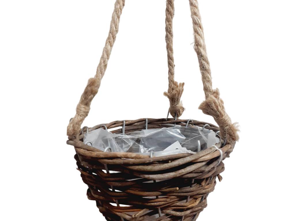Obal proutí závěs 18 cm kulatý šedý