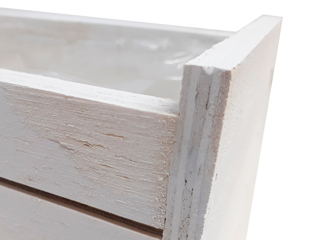 Truhlík dřevěný 30 x 18 cm obdélník bílý 