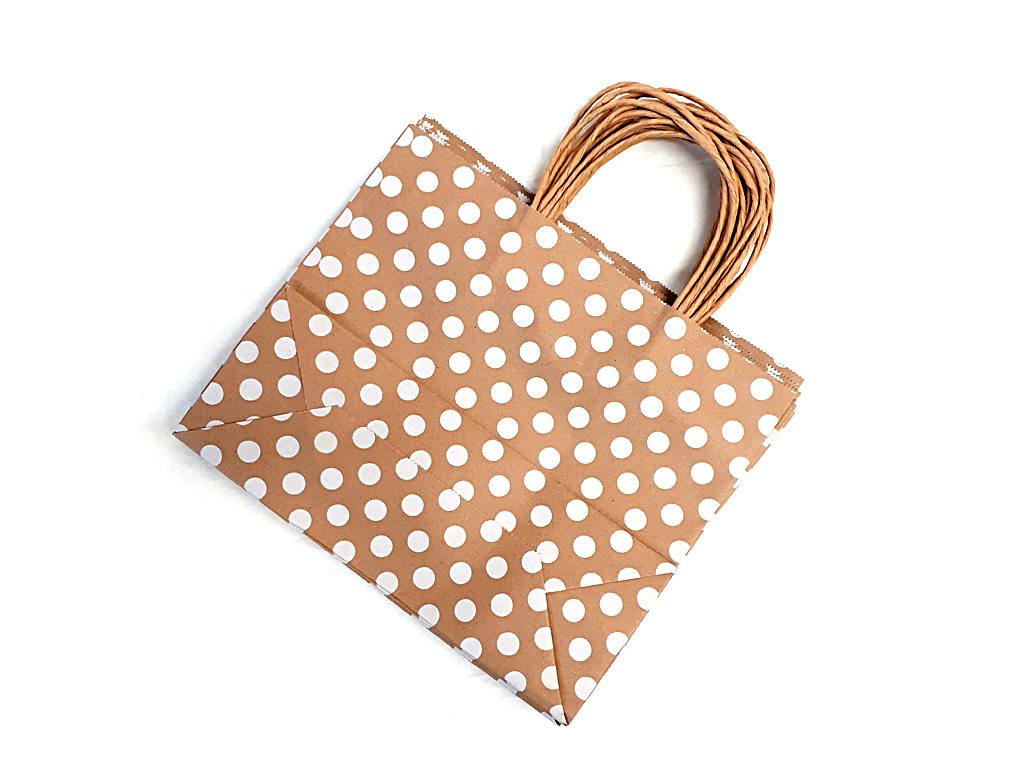 Taška papírová 31cmx25cm 12ks puntík