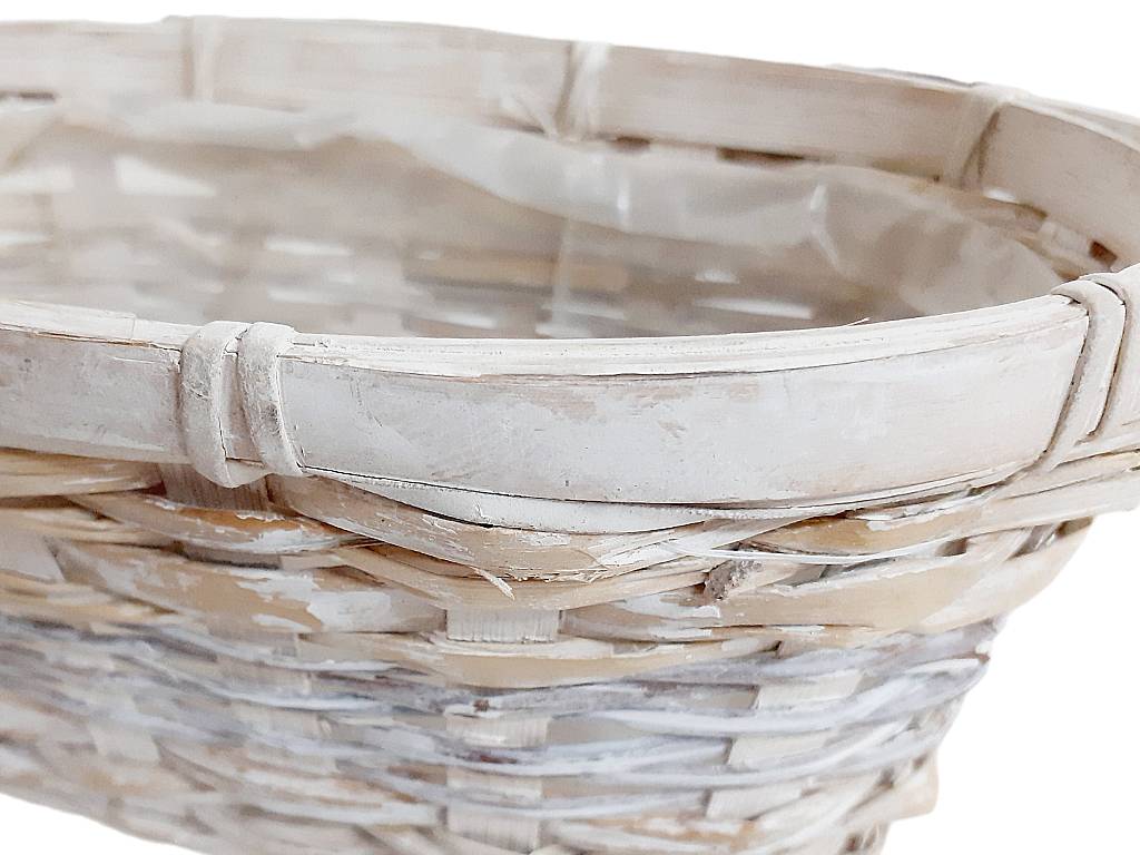 Truhlík proutí 23cmx12cm ovál bílohnědý
