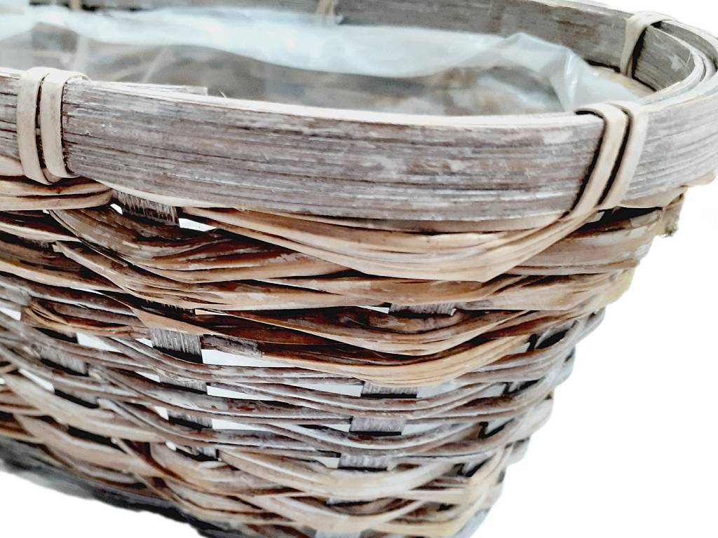 Truhlík proutí 23 cm x 12 cm ovál hnědý
