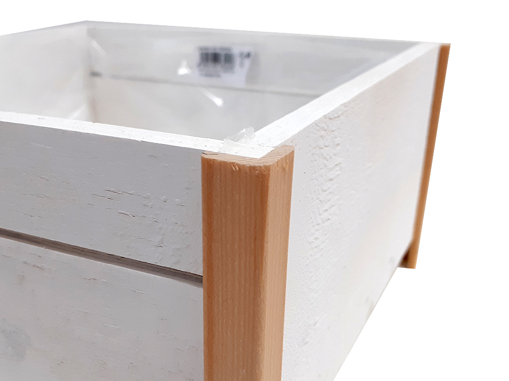 Obal dřevěný na nožičkách čtverec 22 cm bílý 