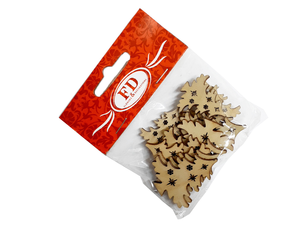 Stromek dřevo 12ks 4,5cm natural