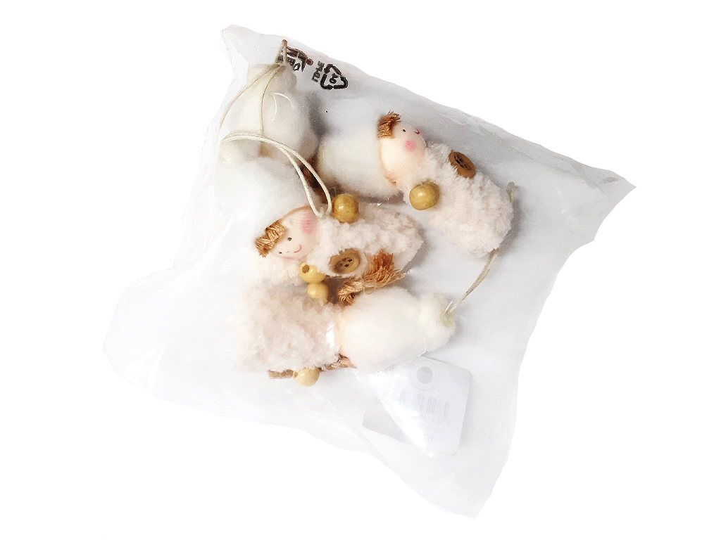 Vánoční postavičky textil 8cm 4ks