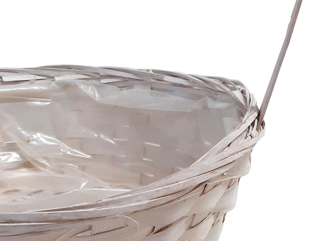 Košík proutí 25 cm kulatý bílý