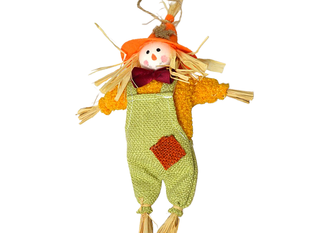 Strašák látka závěs 18 cm oranžový