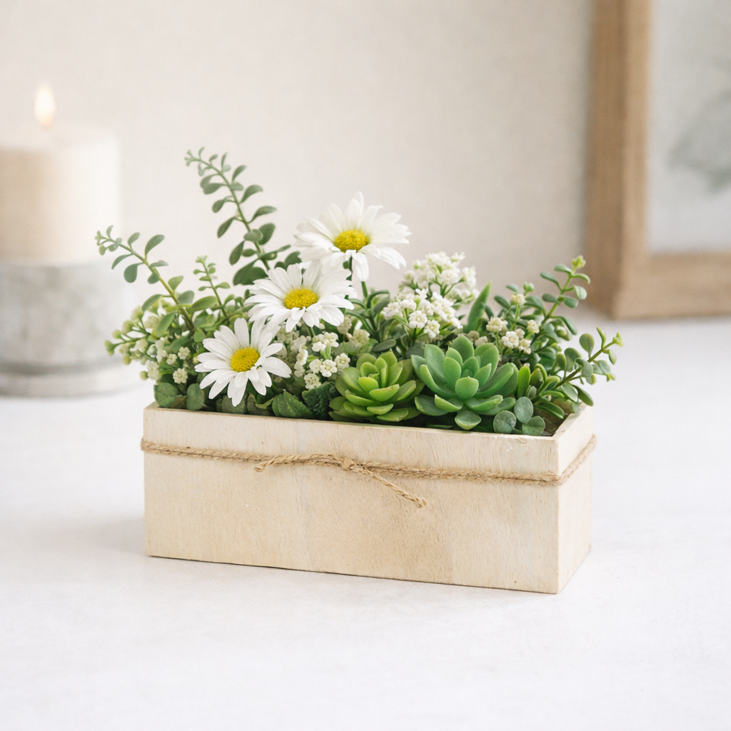 Truhlík dýha 21 cm x 7 cm x 7 cm bílý obdélník