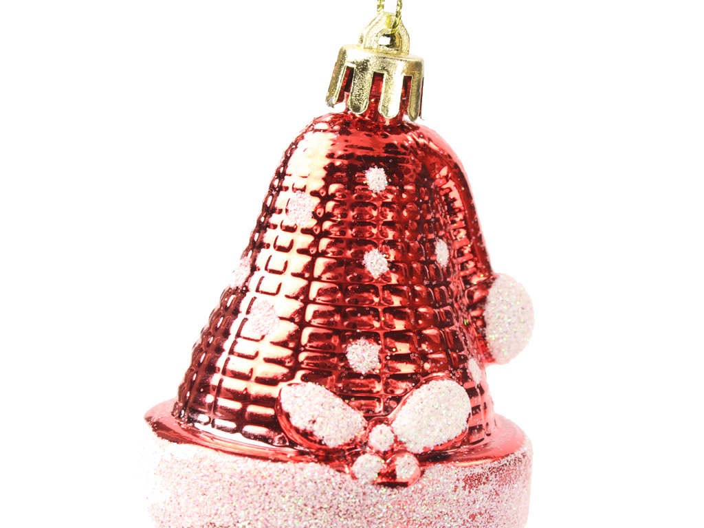 Čepice Santa 6cm/3ks červená