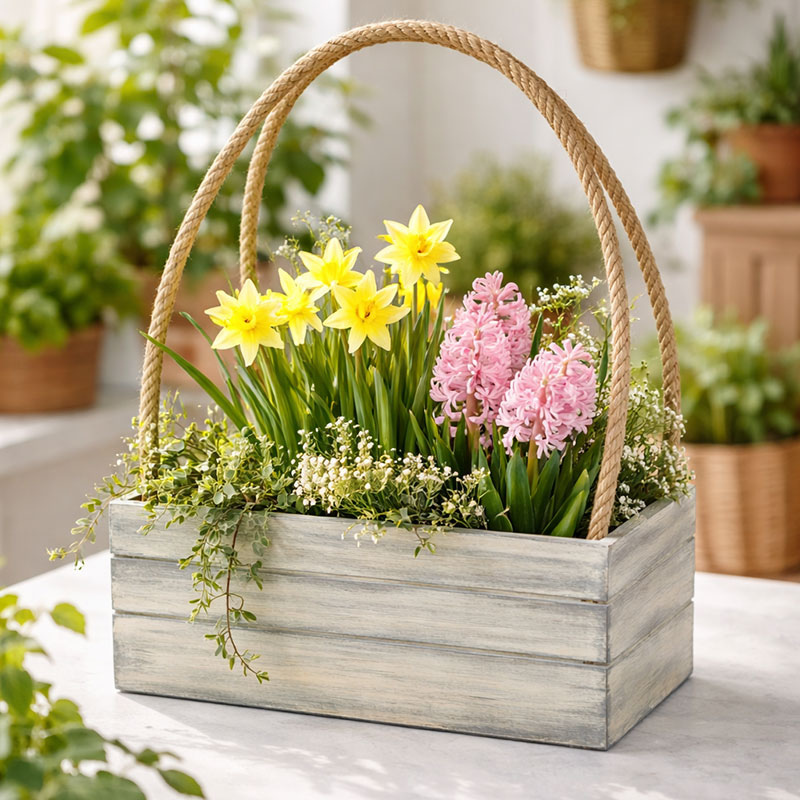 Košík dřevo 31 cm x 18 cm color obdelník