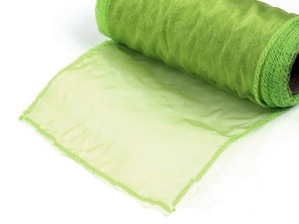 Stuha organza 12 cm 10 yd hladká zelená