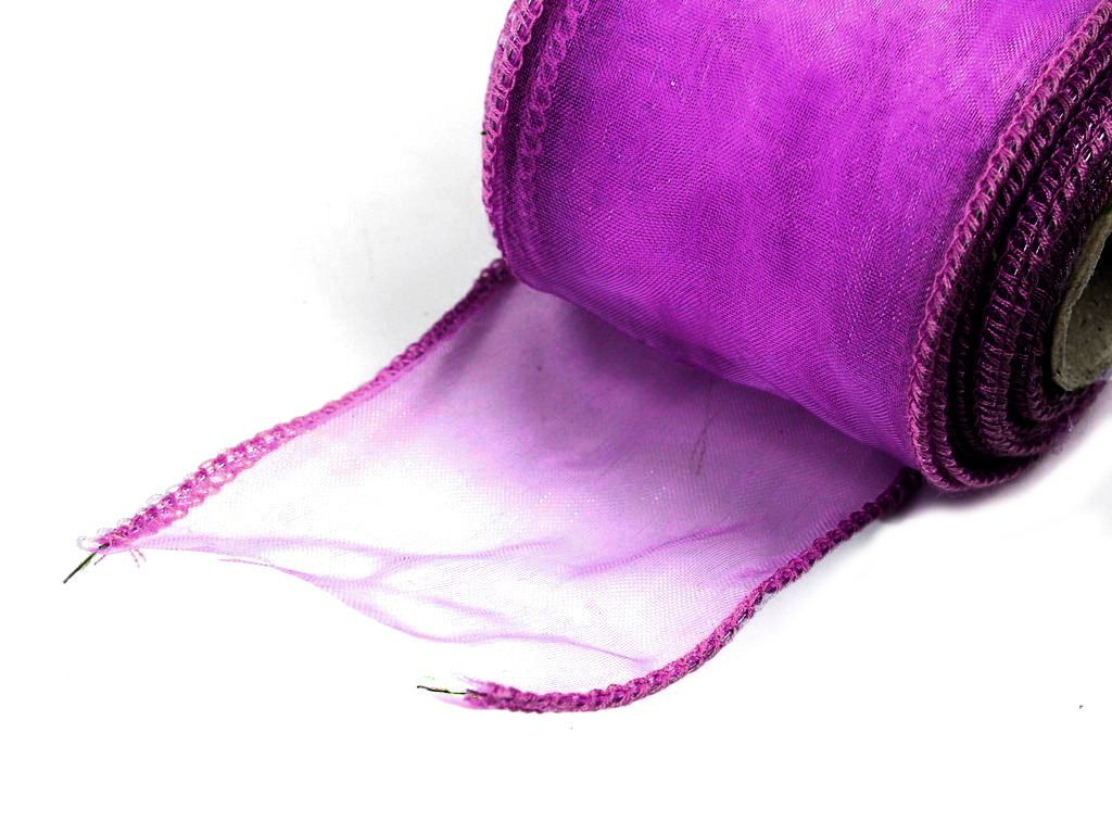 Stuha organza 6,5 cm 10 yd lila