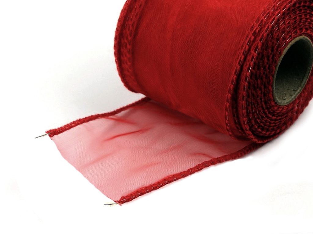 Stuha organza 6,5 cm 10 yd červená