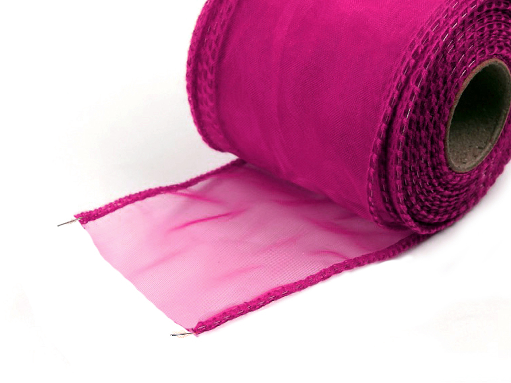 Stuha organza 6,5 cm 10 yd světle růžová
