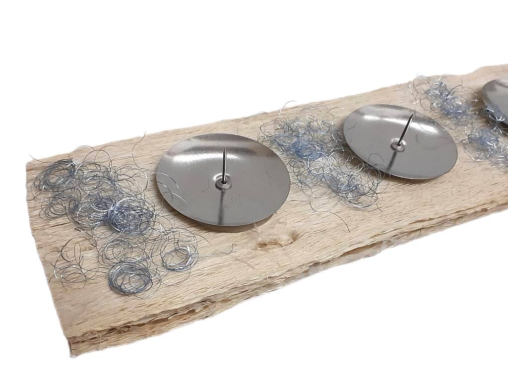 Svícen kůra adventní 32 x 9 cm obdélník bílý