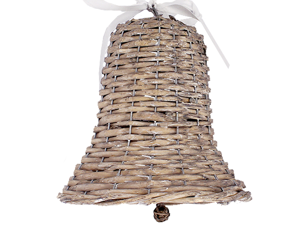 Zvonek proutí 20cm šedý