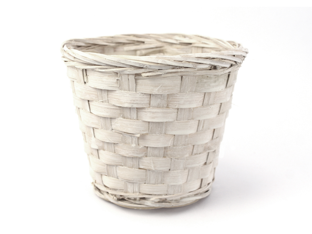 Obal proutí 13cm kulatý bílý