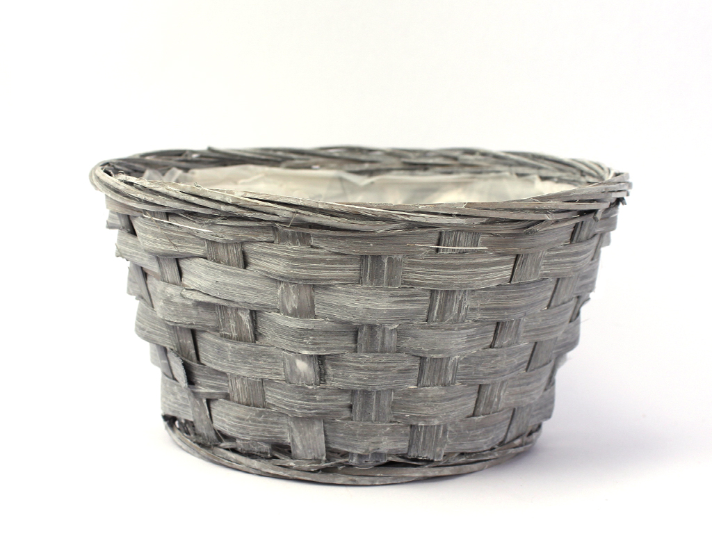 Miska proutí 20cm kulatá šedá