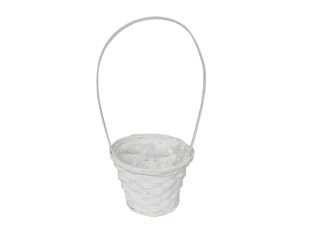 Košík proutí 16 cm kulatý bílý