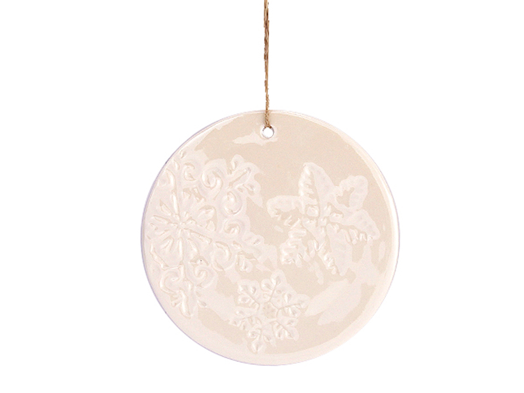 Vánoční dekorace porcelán 3 ks 9 cm color
