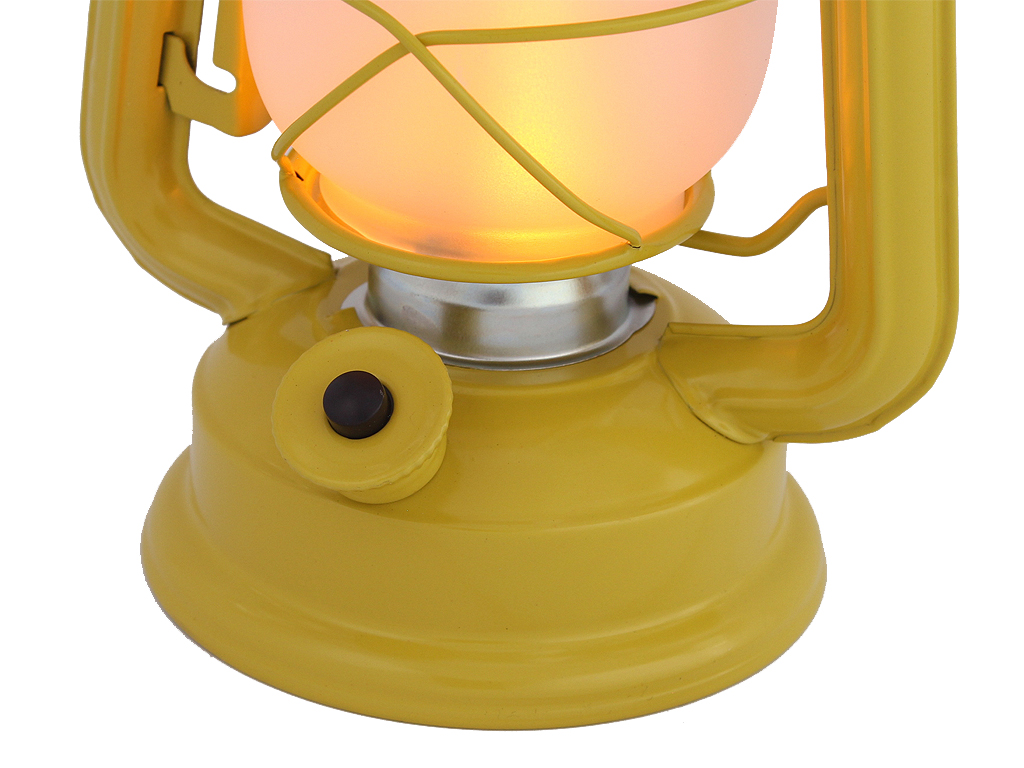 Lampa svítící kov 24 cm žlutá