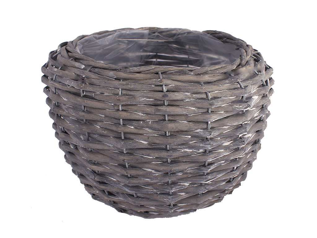 Obal proutí hnízdo 22 cm kulatý šedý