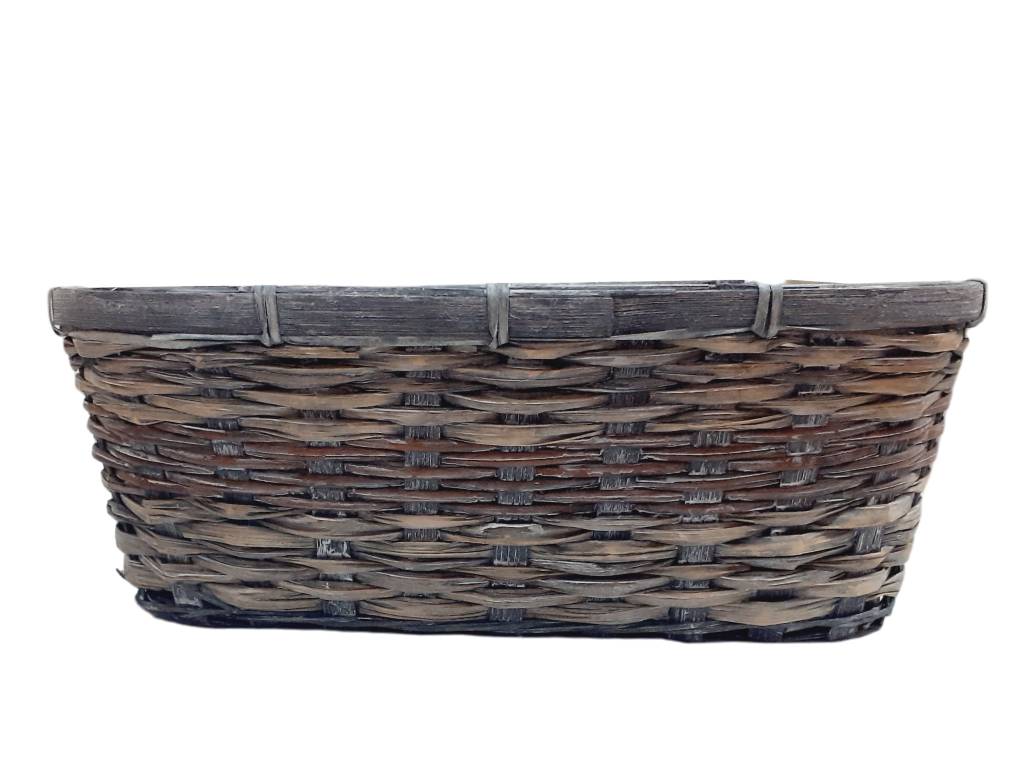 Truhlík proutí 28 cm x 11 cm ovál šedý