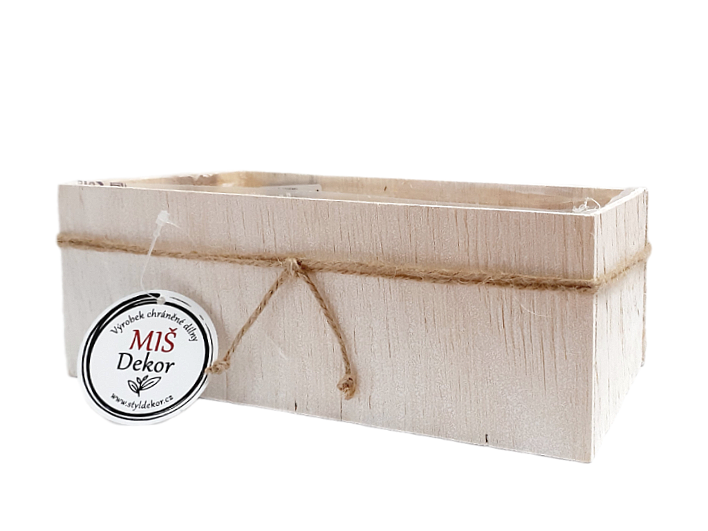 Truhlík dýhový 22 x 11 cm obdélník bílý