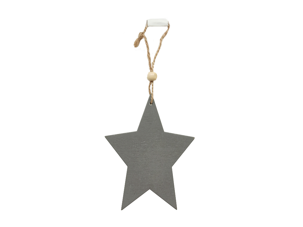 Hvězda dřevo 9cm ván.motiv glitter
