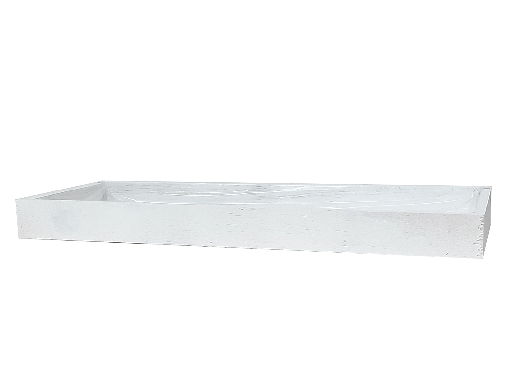 Tác dřevěný 35 x 10 cm obdélník bílý