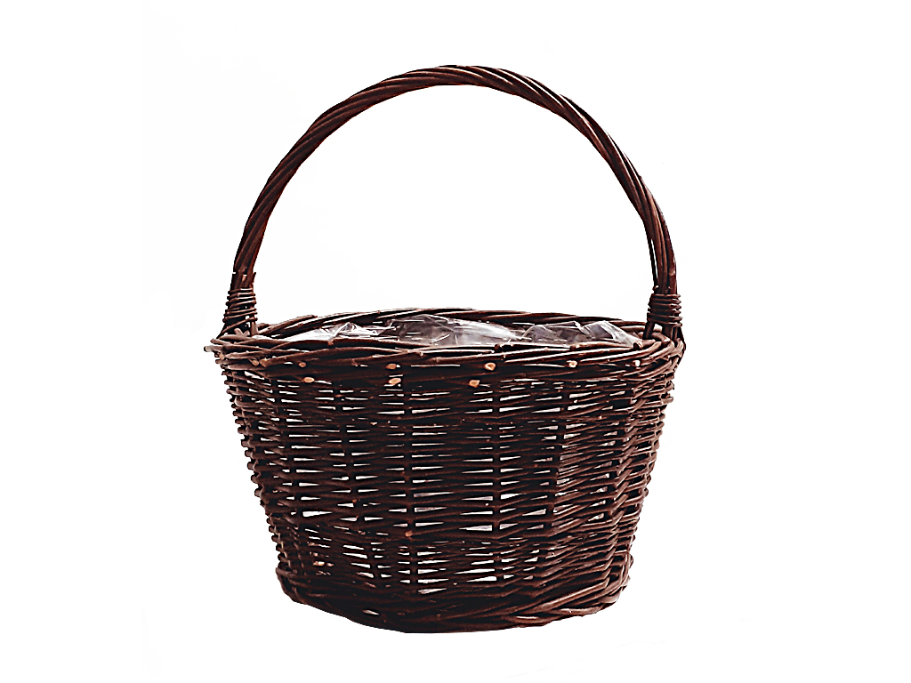 Košík proutí 37 cm kulatý natural