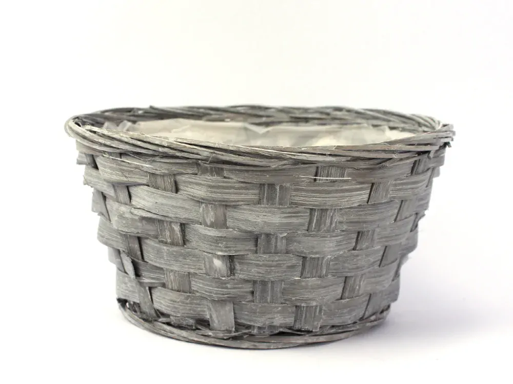 Miska proutí 25cm kulatá šedá