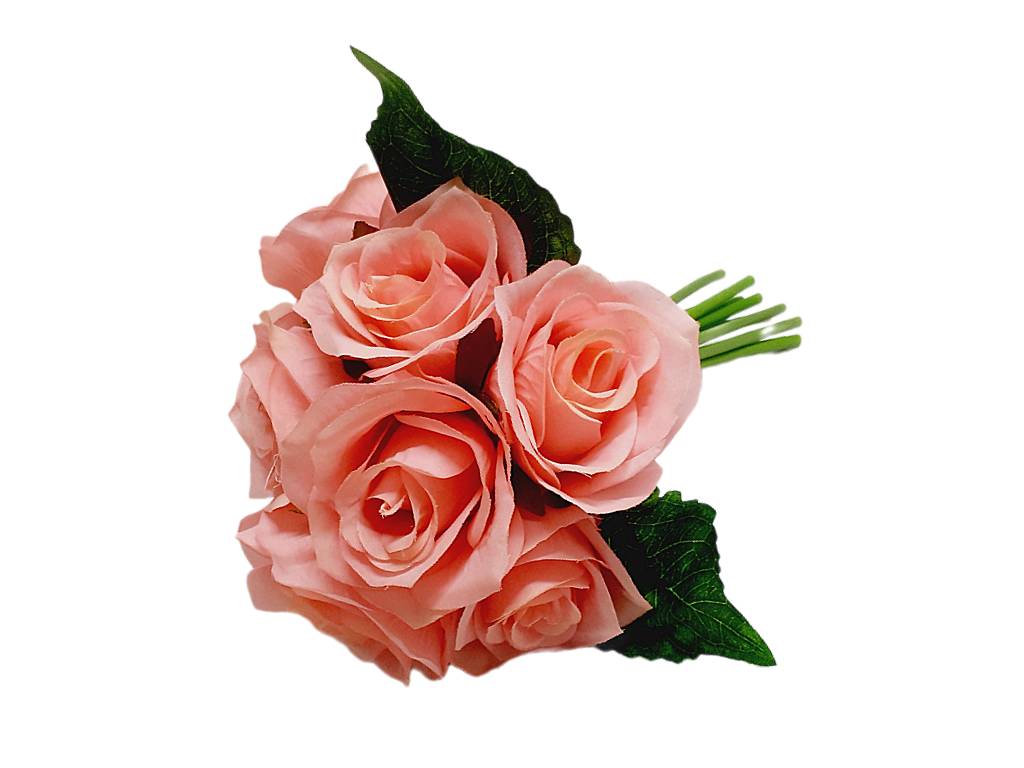 Kytice růže 9 ks 36 cm růžová