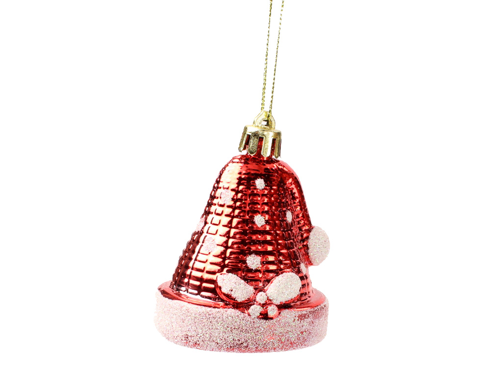 Čepice Santa 6cm/3ks červená