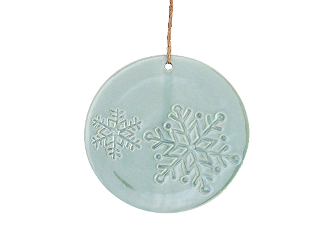 Vánoční dekorace porcelán 3 ks 9 cm color