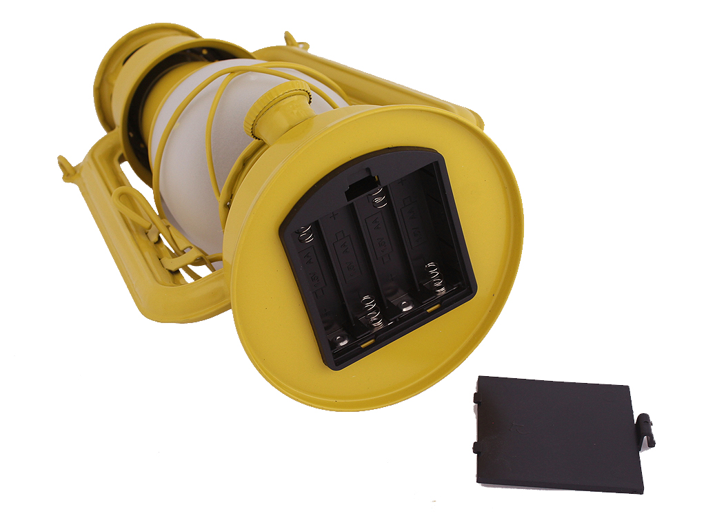 Lampa svítící kov 24 cm žlutá