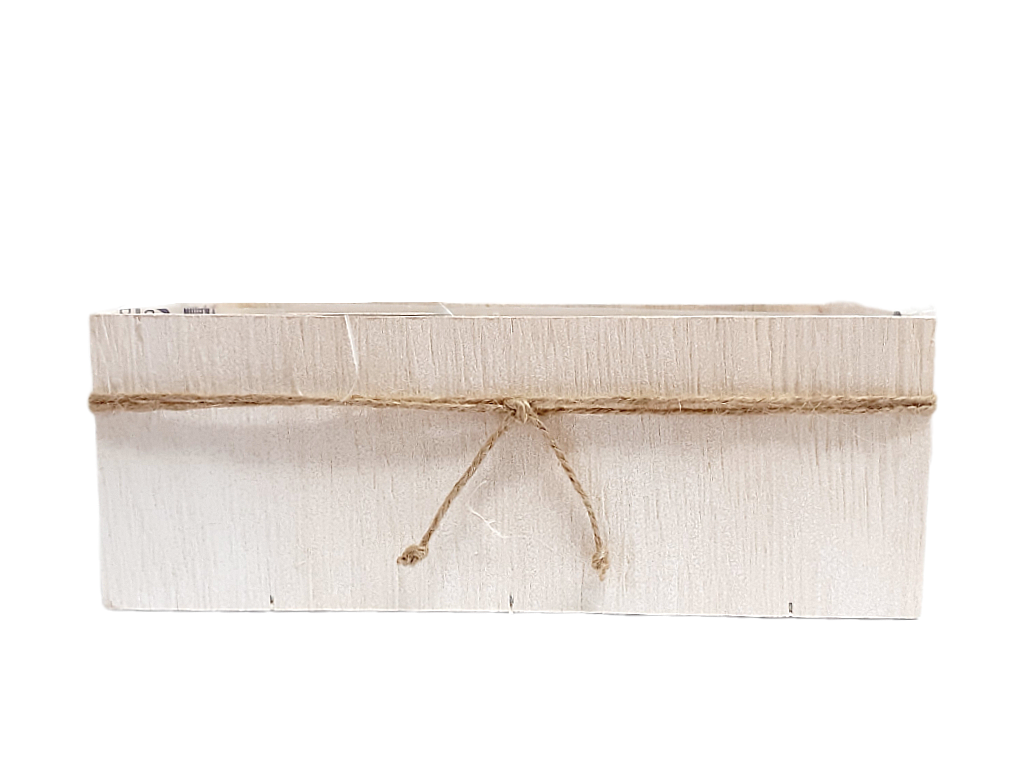 Truhlík dýhový 22 x 11 cm obdélník bílý