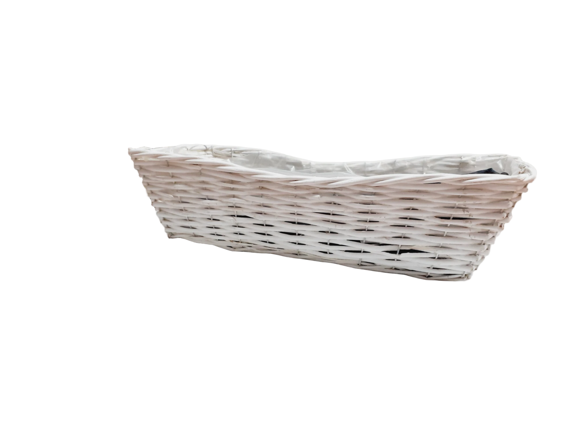Truhlík proutí 53cmx25cm obdelník bílý