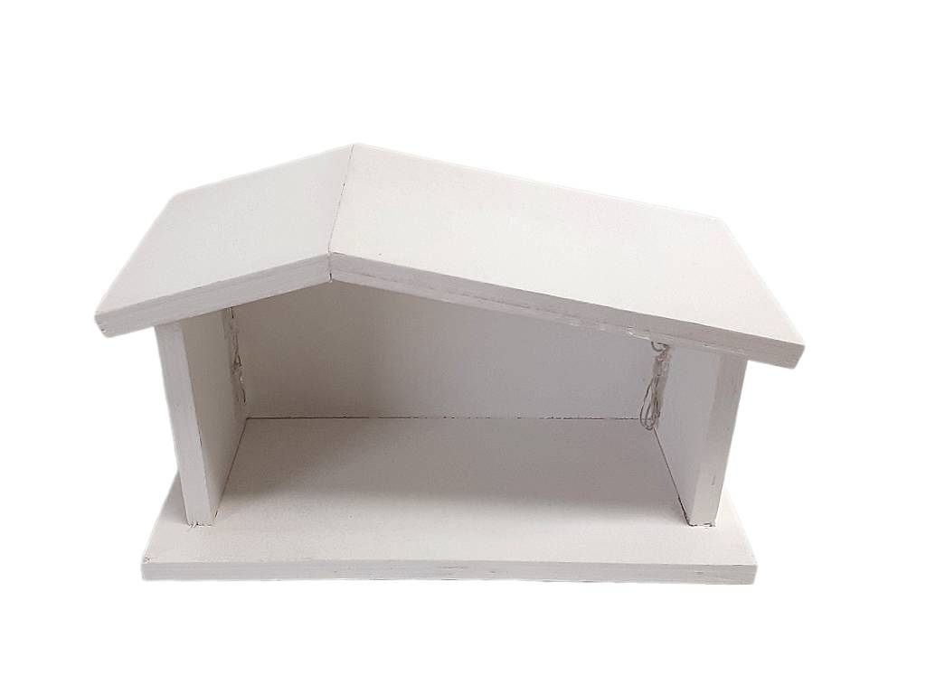 Betlém dřevěný svítící 20  x 11 cm bílý