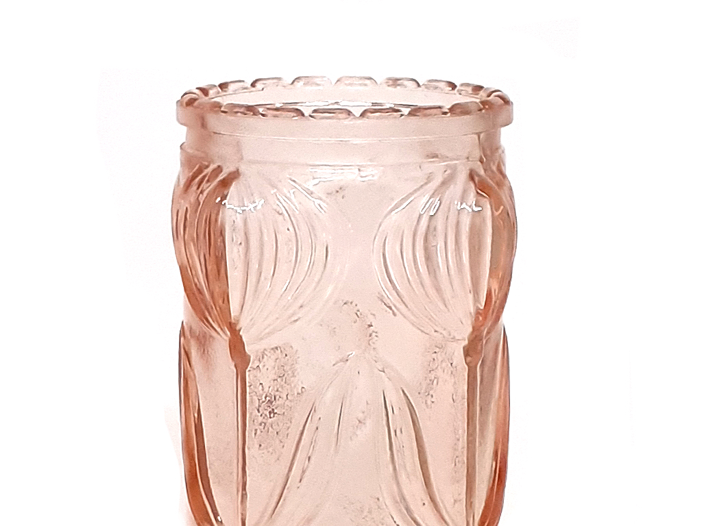 Váza skleněná válec 18 cm růžová