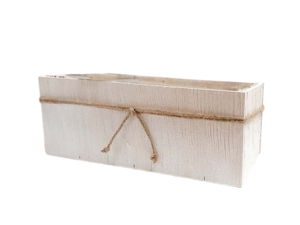Truhlík dýhový 22 x 11 cm obdélník bílý