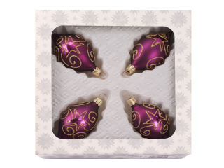 Ozdoba oliva 8cm 4ks hvězda fialová