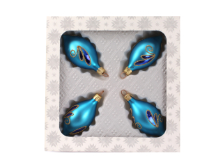 Ozdoba oliva 8cm 4ks motýl modrá