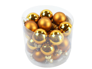 Ozdoba koule 2,5cm 24ks sv.hnědá