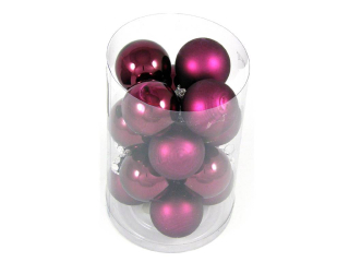 Ozdoba koule 3,5cm 16ks tm.růžová