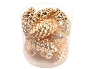 Ozdoba šiška 6cm 12ks hnědá