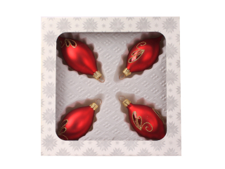 Ozdoba oliva 8cm 4ks motýl červená