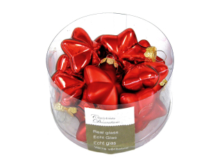 Ozdoba hvězda 4cm 12ks červená