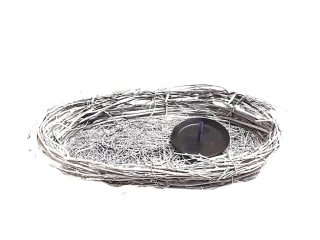 Vánoční svícen,23cm ovál bílý